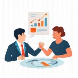 Icono de personas colaborando alrededor de un diagrama, representando el liderazgo y la toma de decisiones.